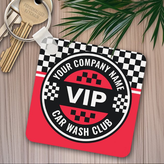 Llavero Club de Lavado de Coches - Premios con bandera ver (Personalized keychain - add a logo)
