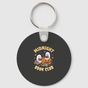 Llavero Club de lectura de fantasmas con diseño de calabaz