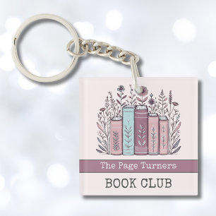 Llavero Club de Lectura Floral Personalizado