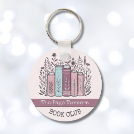 Llavero Club de Lectura Floral Personalizado