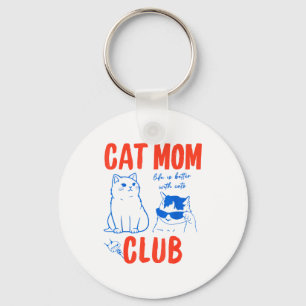 Llavero Club de Mamá Gata Retro Meme Divertido de Gato Mam