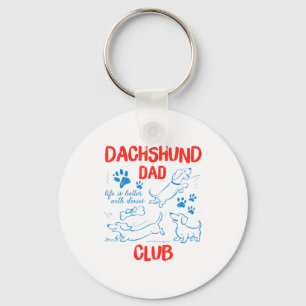 Llavero Club de Papá Dachshund La Vida Es Mejor Con Doxies