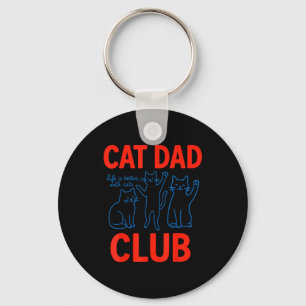 Llavero Club de Papá Gato La Vida Es Mejor Con Gatos Día d
