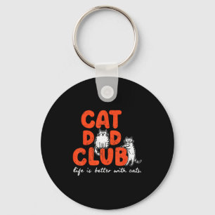 Llavero Club de Papá Gato La Vida Es Mejor Con Gatos Día d