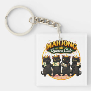 Llavero Club de Reinas de Mahjong Gatos Negros Lindos