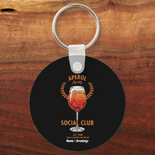 Llavero Club Social de Aperol Spritz Diseño Divertido y Li