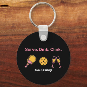 Llavero Club Social de Vino de Pickleball Divertido Sirve