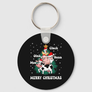 Llavero Cluck Oink Baa Moo Farm Animal Christmas Tree Merr