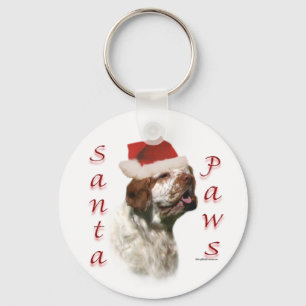 Llavero Clumber Spaniel Santa Paws