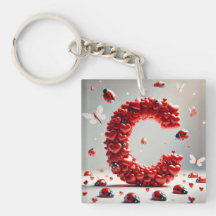 Llavero Clúster de Corazón Creativo Carta C