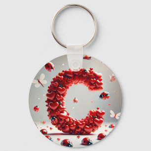 Llavero Clúster de Corazón Creativo Carta C