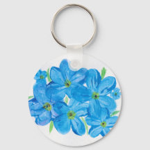 Clúster de flores azules pintado de nomeolvides