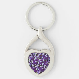 Llavero Clusters de Pansias Blancas Moradas: Grace Armonio