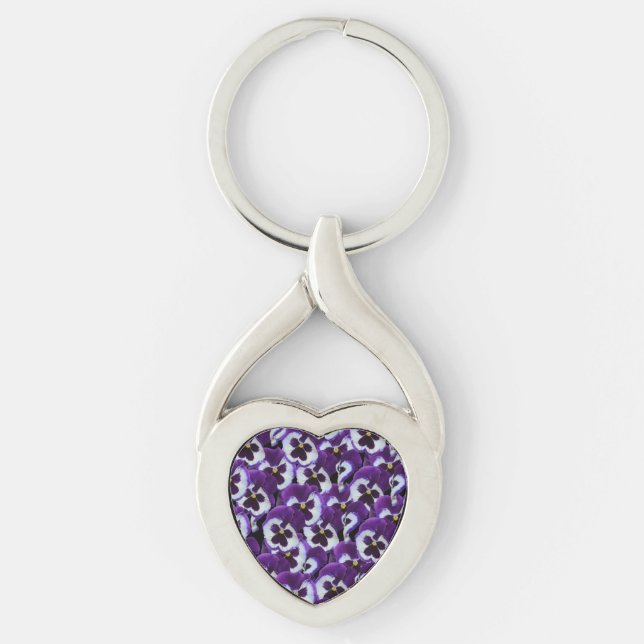 Llavero Clusters de Pansias Blancas Moradas: Grace Armonio (Anverso)