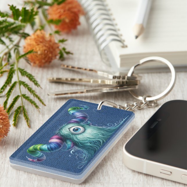 Llavero Clyde - Monstruo de un solo ojo - Personalizado Ke (Frente Derecha)