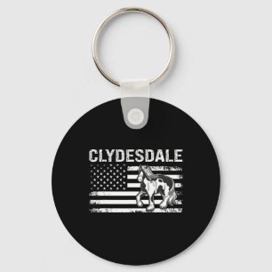 Llavero Clydesdale Ee.Uu. Bandera Hípica Ecuestre Hembra M