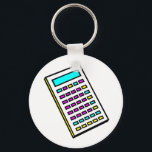 Llavero CMYK Calculator Retro Graphic<br><div class="desc">Classic basic calculator with a retro look and a CMYK color scheme.  Great for math geeks.</div>