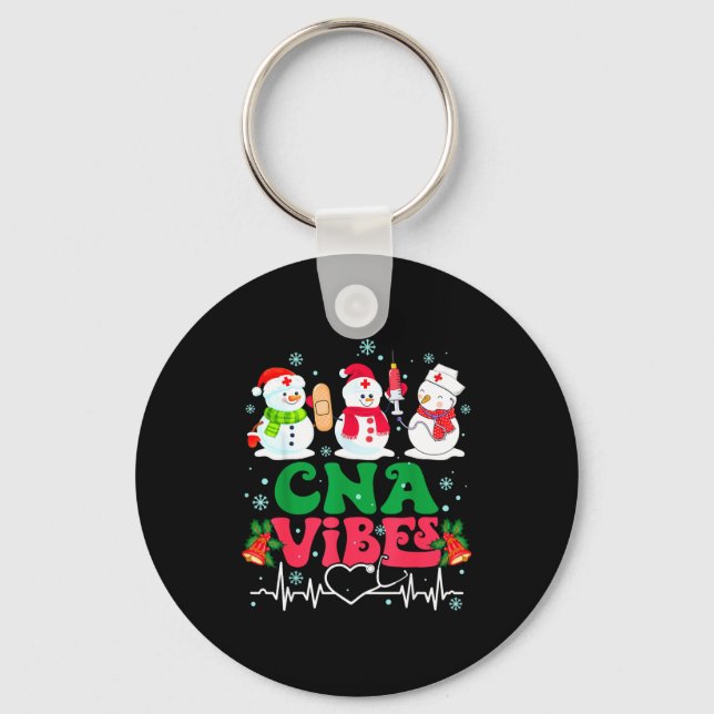 Llavero Cna Vibes Nurse Snowman Stethoscope Santa Funny Ch (Anverso)