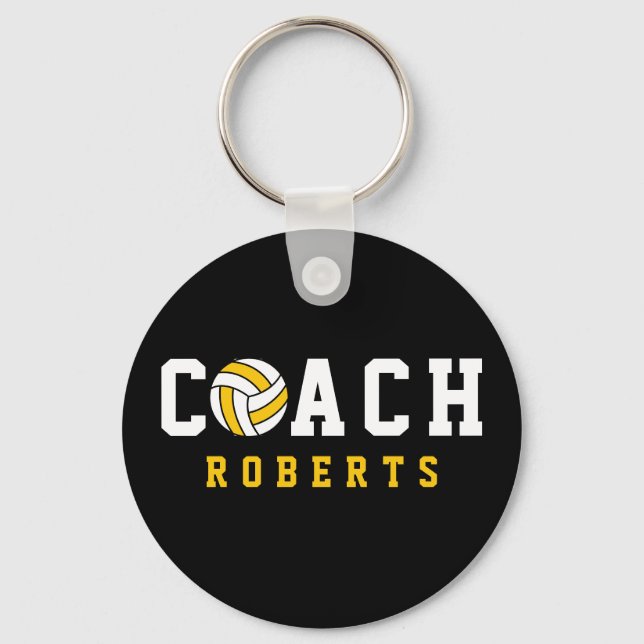 Llavero COACH de voleibol [nombre personalizado] (Anverso)