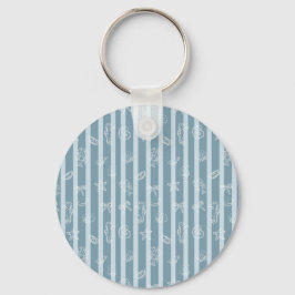 Llavero Coastal Nautical Pattern | Blue Sea Shell & Seahor