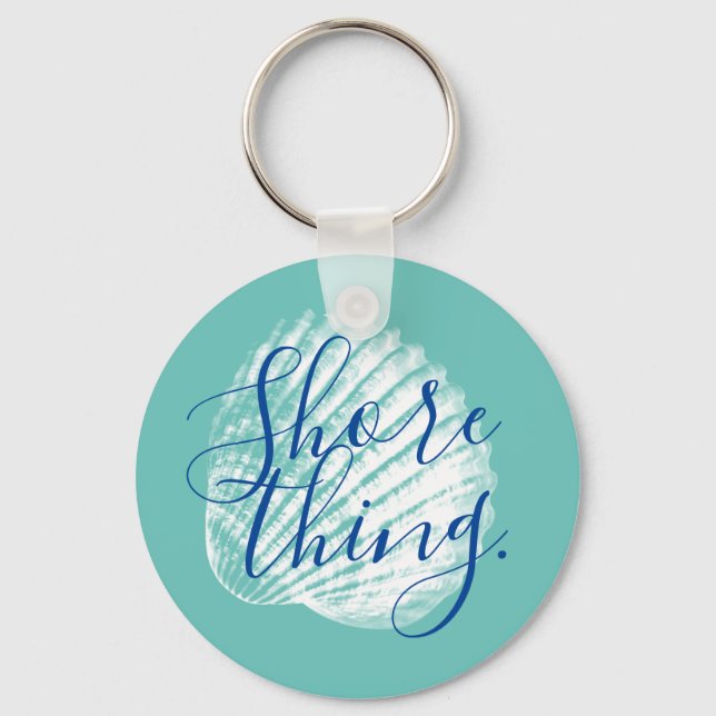 Llavero Coastal White Seashells Shore Thing (Anverso)