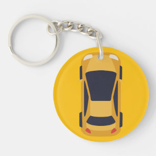 Llavero Coche Amarillo Adorable – Accesorio Divertido para
