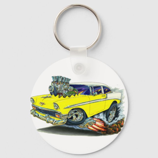 Llavero Coche amarillo Chevy Belair 1956 (Anverso)