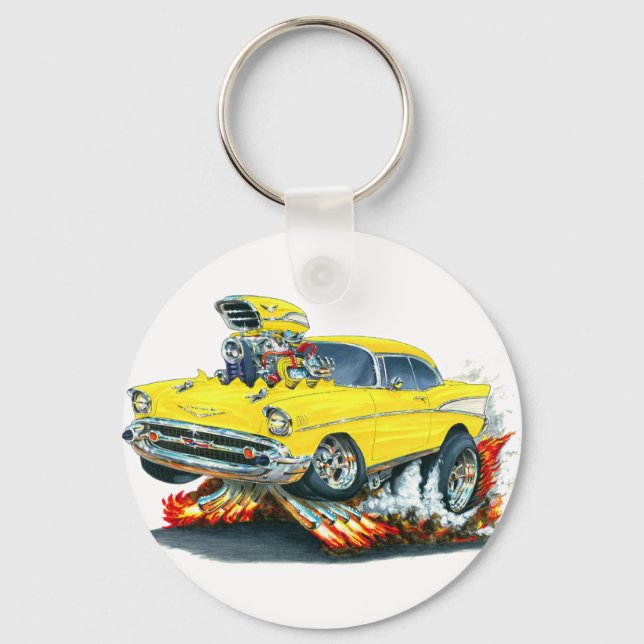Llavero Coche amarillo Chevy Belair 1957 (Anverso)