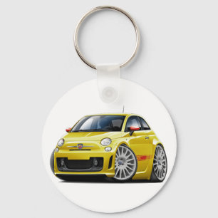 Llavero Coche amarillo de Fiat 500 Abarth