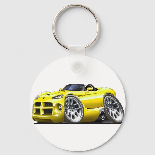 Llavero Coche amarillo Dodge Viper Roadster (Anverso)