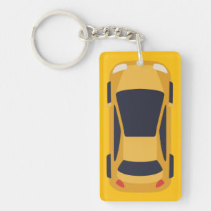 Llavero Coche Amarillo Lindo – Accesorio Divertido de Viaj
