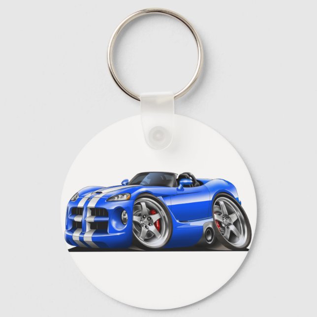 Llavero Coche azul-blanco Dodge Viper Roadster (Anverso)