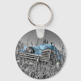 Llavero coche azul vintage