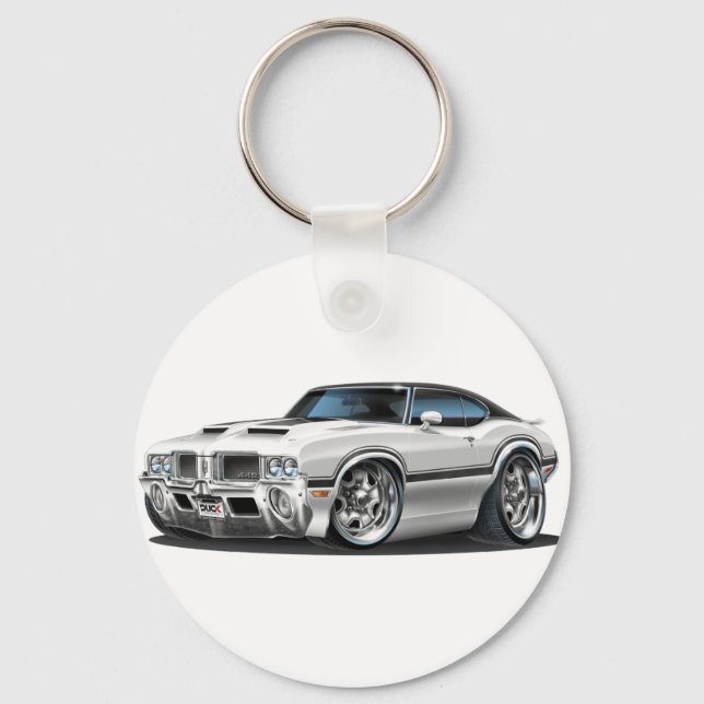 Llavero Coche blanco Olds Cutlass 442 (Anverso)