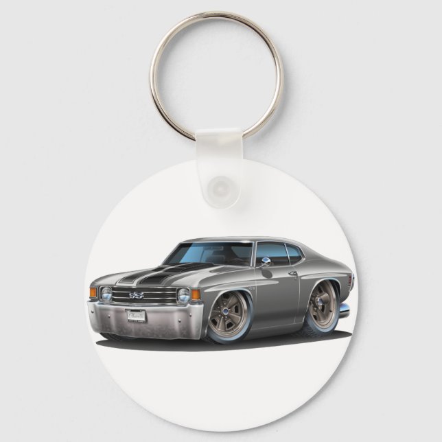 Llavero Coche Chevelle Gray-Black 1971-72 (Anverso)
