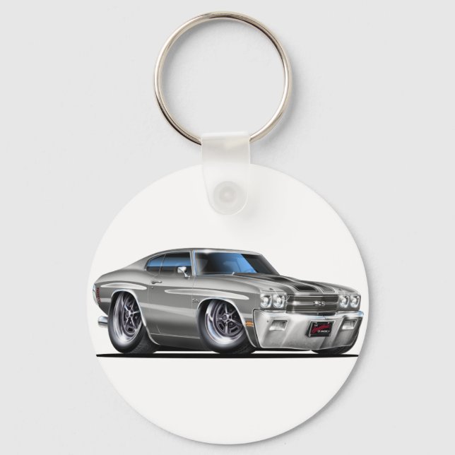 Llavero Coche Chevelle Silver-Black 1970 (Anverso)