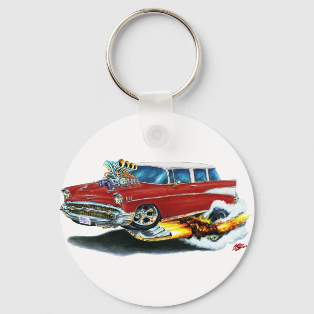 Llavero Coche Chevrolet Nomad Granate de 1957 (Anverso)