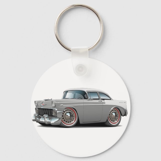 Llavero Coche Chevy Belair gris-blanco de 1956 (Anverso)