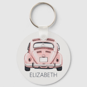 Llavero Coche con buggy Bug Bug clásico rosa personalizado