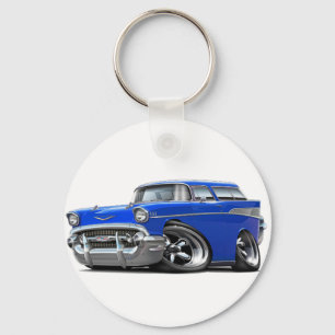 Llavero Coche de carreras 1957 del azul del nómada de