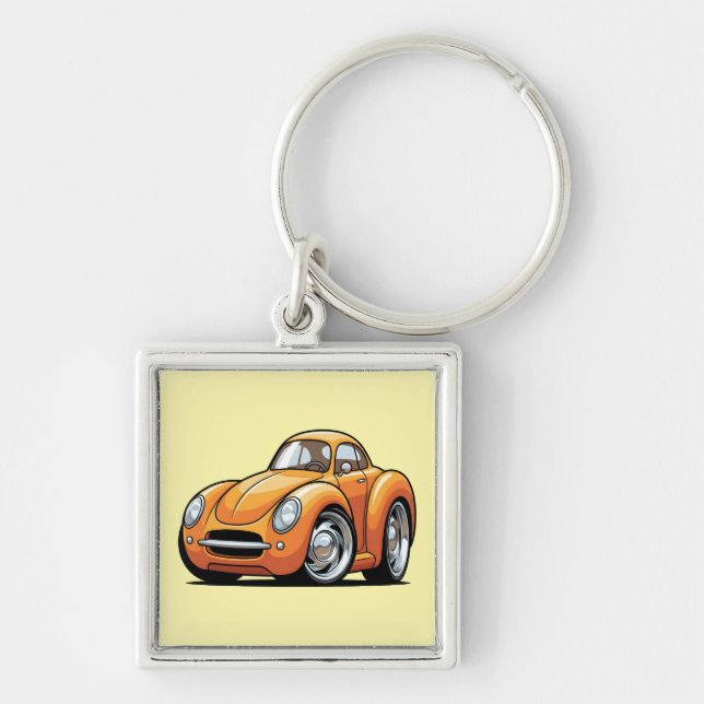 Llavero Coche de Dibujos Clásicos Naranja (Frente)