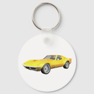 Llavero Coche deportivo Corvette 1970: acabado amarillo