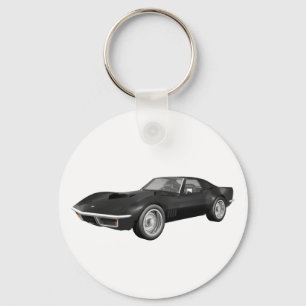 Llavero Coche deportivo Corvette 1970: acabado negro