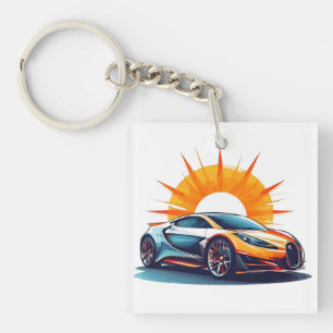 Llavero Coche deportivo de carreras estilizado