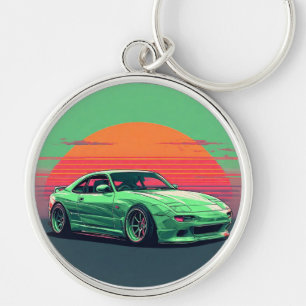 Llavero Coche deportivo verde de lujo de carreras para ama