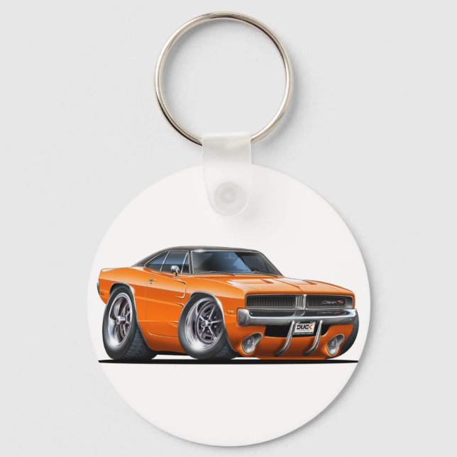 Llavero Coche Dodge Charger Naranja (Anverso)