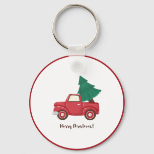 Llavero Coche moderno de Feliz Navidad con árbol de Navida