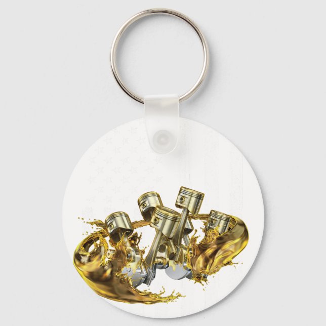 Llavero Coche muscular de pistón de bandera americana 3 (Anverso)