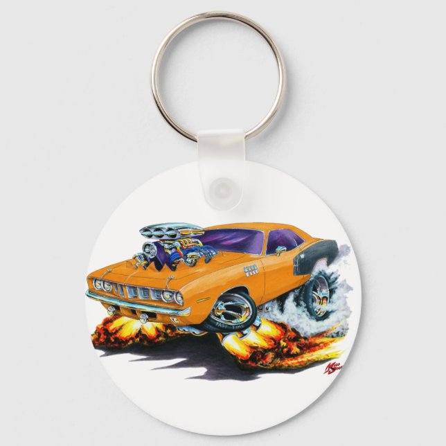Llavero Coche Naranja Hemi Cuda 1971 (Anverso)