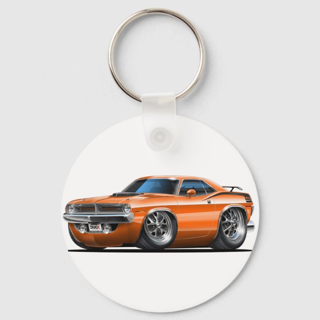 Llavero Coche Naranja Plymouth Cuda 1970 (Anverso)